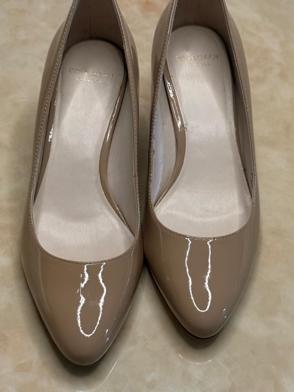 Cole Haan Nude Beige Patent Leather Classic Pumps